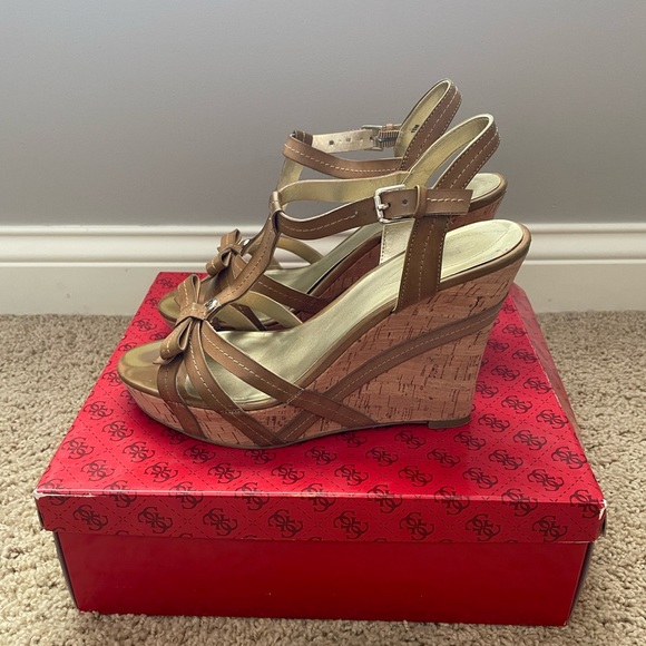 Guess Shoes - Guess Tan Wedge Sandals